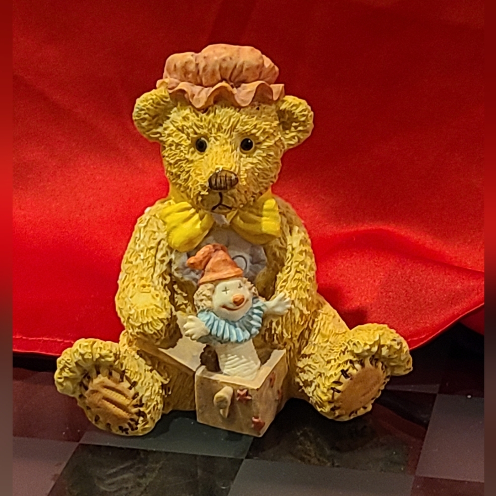 Jack in the box bear figurine